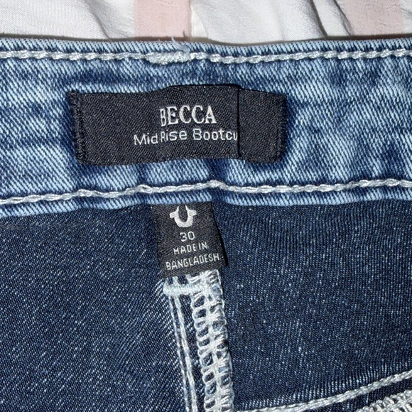 True Religion Classic Blue Jeans With White Stitching - Picture 4 of 4